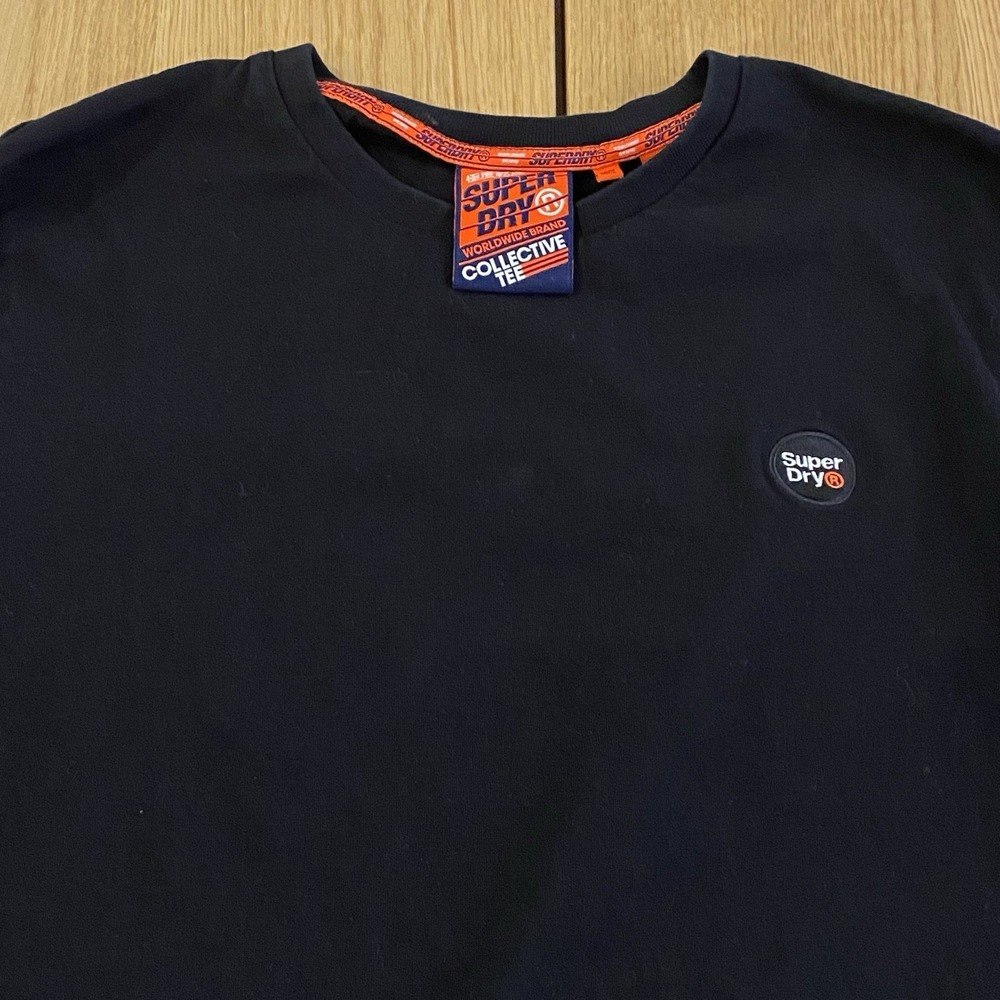 Superdry Collective Tee Shirt Mens XL Long Sleeve‎ Black T-shirt